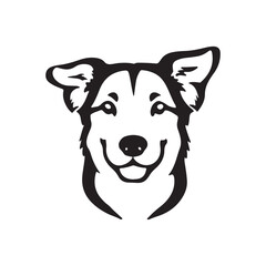 Dog Head Silhouette Illustration