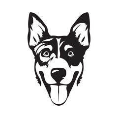 Dog Head Silhouette Vector Art