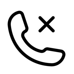 off call icon with line style, perfect for user interface projects