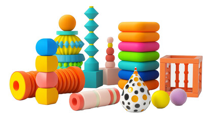Obraz premium Therapy toys on transparent background