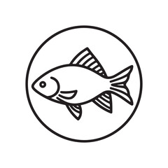 Logo Type Fish Vector Line Art