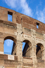 detail of the Colosseum in Rome
