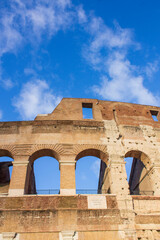 detail of the Colosseum in Rome