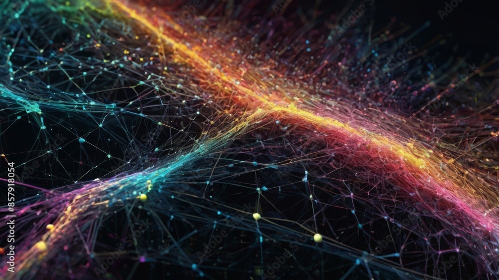 Poster dark theme digital network technology abstract background