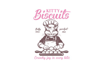 Kitty Biscuits Cat Quote Sublimation T shirt design