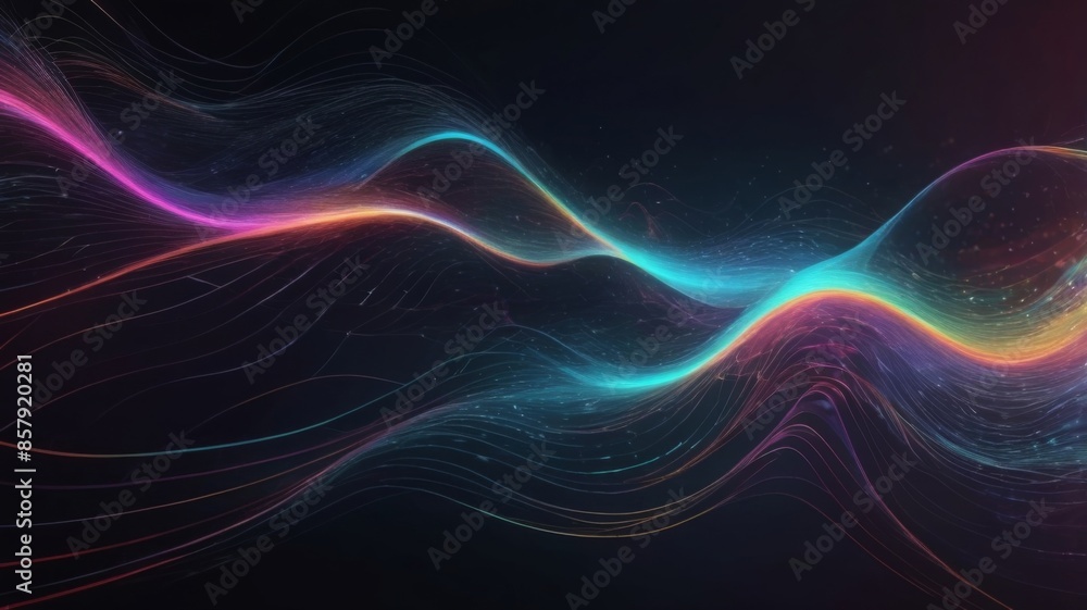 Poster dark theme digital network technology abstract background