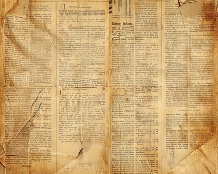 High quality vintage aged newspaper paper texture background image for design projects
