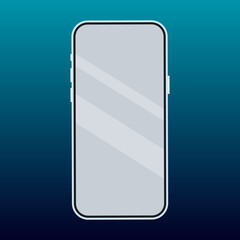  Modern mobile phone on blue background