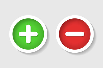 Plus and minus button set