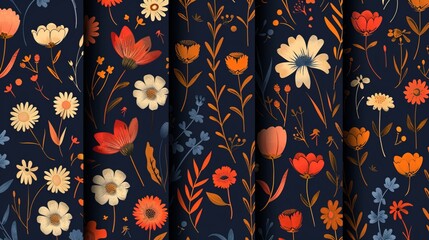 Floral seamless patterns vector design for paper cover fabric interior decor and other uses.