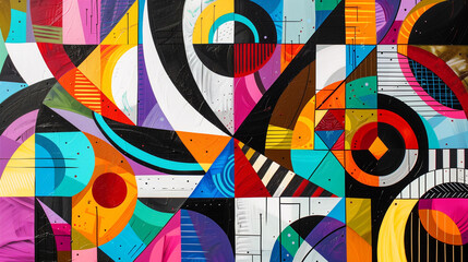 Fototapeta premium Abstract paintings with vivid colours. 鮮やかな色彩が織りなす抽象画