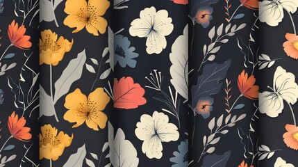 Floral seamless patterns vector design for paper cover fabric interior decor and other uses.