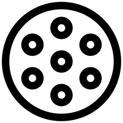 Outdoor pickleball ball. Editable stroke vector icon.