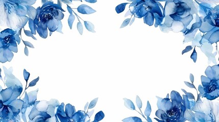 Watercolor blue floral border suitable for wedding, birthday, cards, backgrounds, invitations, wallpapers, stickers, decorations, and more.







