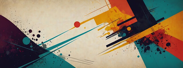 Abstract Design art concept contemporary modern background business graphic idea. Work concept art design with retro office poster and team success digital ad artwork

