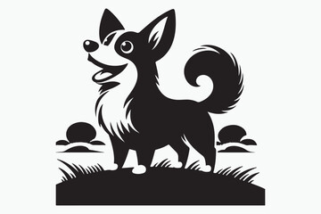 Dog Silhouette Vector Illustration