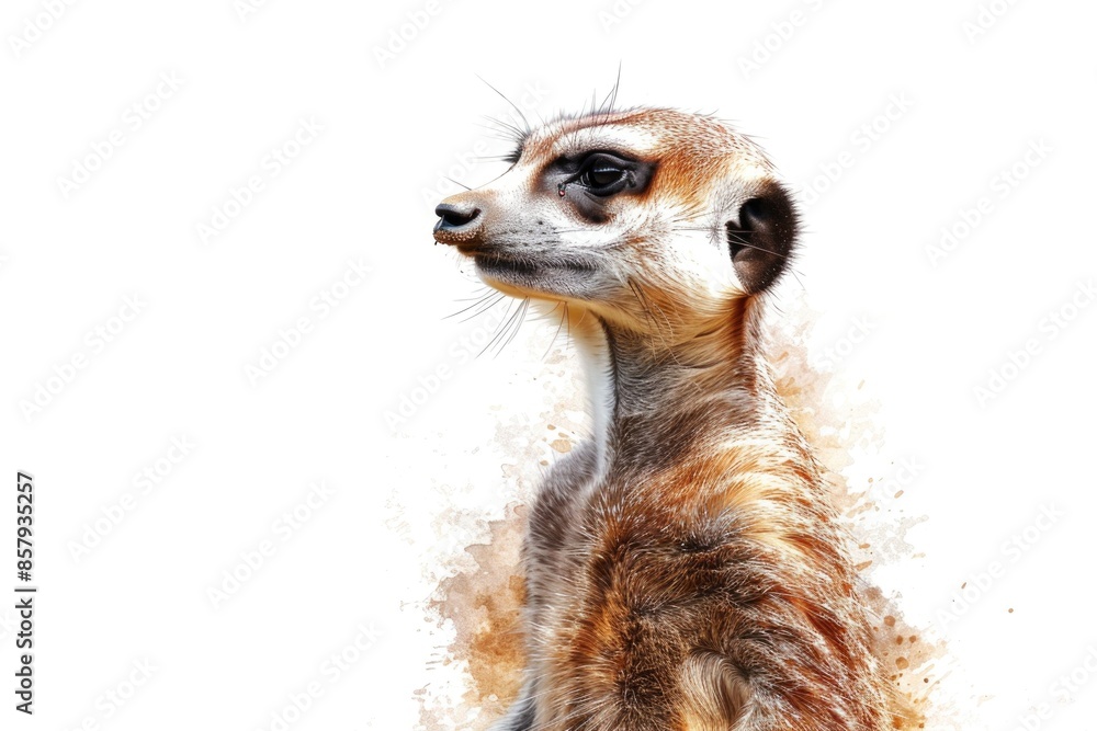 Aufkleber a close-up shot of a small animal on a plain white background, ideal for illustrations and design pr