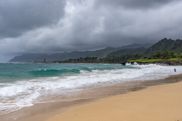 Pounder’s Beach，Oahu's North Shore, Windward Coast，Honolulu, Hawaii
