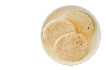 Vietnamese Pork Sausage  on a white plate and white background