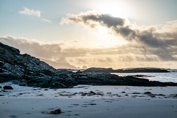 Rosbeg harbour at sunset, County Donegal, Ireland