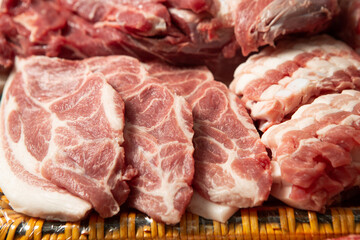 raw meat on a cutting board