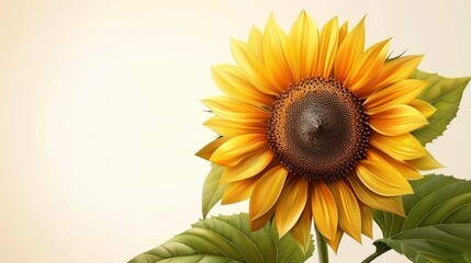 Obraz premium Vibrant Sunflower on a Light Background