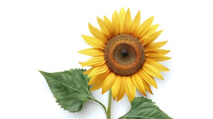 Obraz premium A Single Sunflower on a White Background