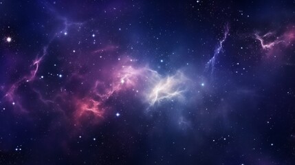 Fototapeta premium Vibrant Cosmic Nebula with Interstellar Clouds in Deep Space