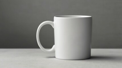 Obraz premium white matte mug mockup on a white background