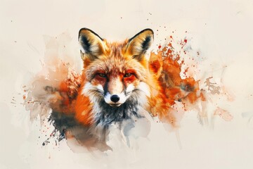 Naklejka premium A realistic depiction of a red fox sitting on a plain white background, looking directly at the viewer