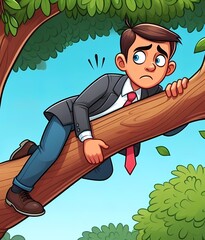 Go out on a limb (idiom), a person climbing out on a tree limb