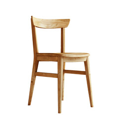 Transparent background: Wooden chair in warm brown. Perfect for interior design and home decor projects.