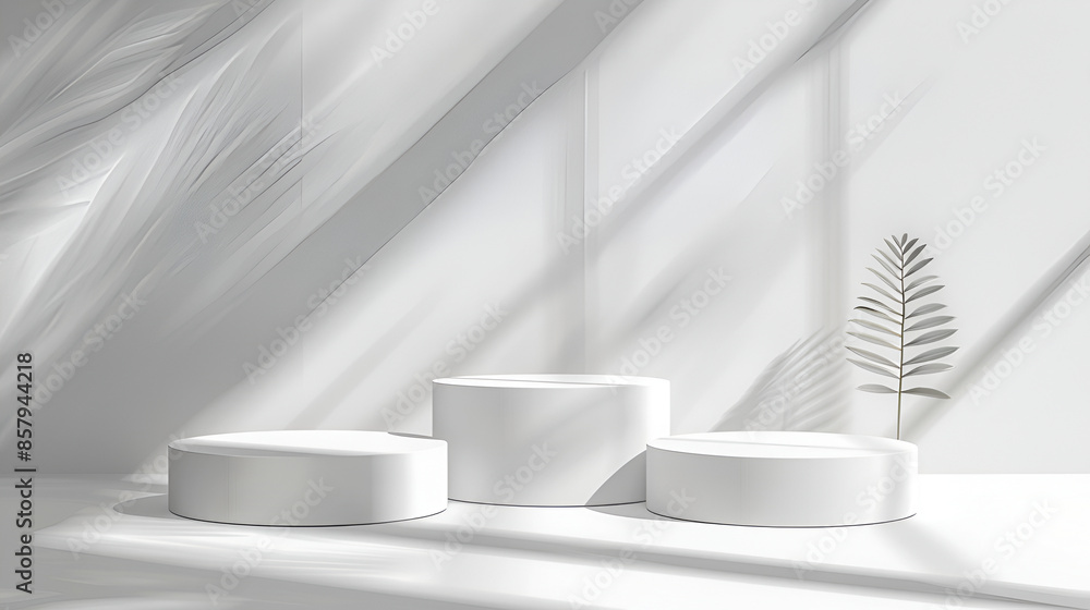 Poster abstract white studio background for product presentation. empty room with shadows of window. displa
