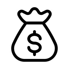 bag of money icon with line style, perfect for user interface projects