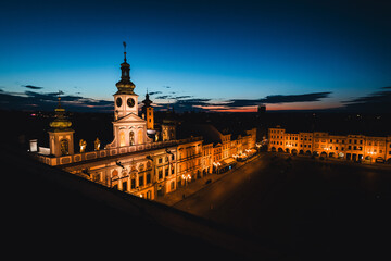 Budweis - Přemysl Otakar II. square at night