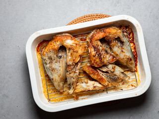 Grilled salmon on the oven grill	