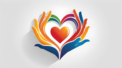 Charity logo icon on white background, Generative AI