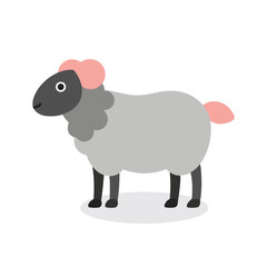 Sheep Animal isolated flat vector illustration on white background