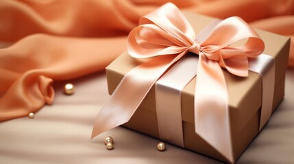 Gift box adorned with satin bows.