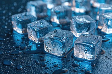 freshly frozen ice cube professional photography
