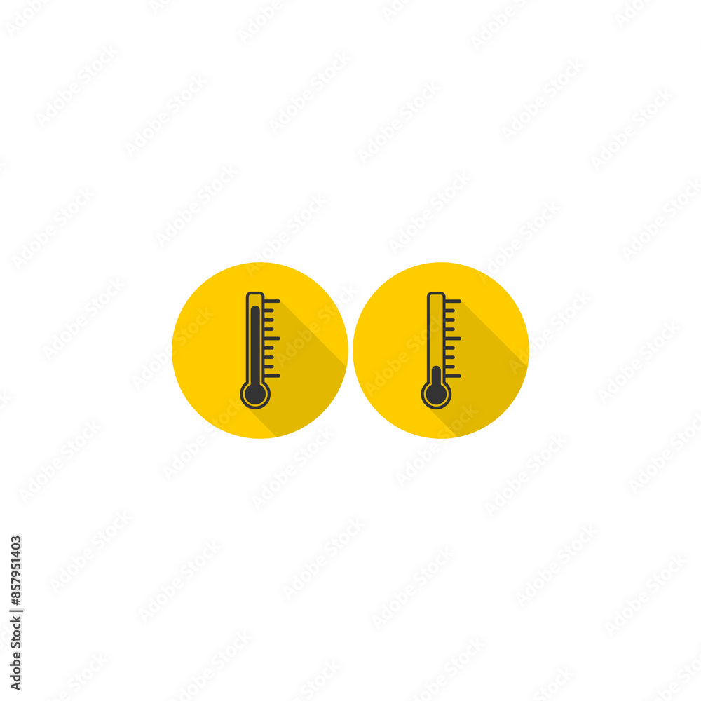 Poster thermometer icon isolated on transparent background