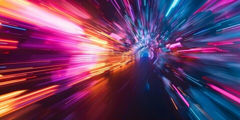 Minimalistic and Vibrant Warp Speed Background with Impressionistic Style. Concept Minimalistic Art, Vibrant Colors, Warp Speed, Impressionistic Style