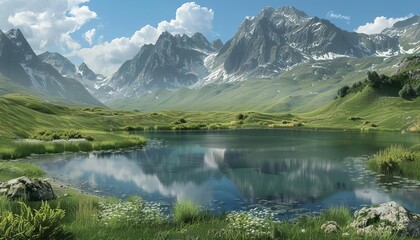 A tarn, a small mountain lake The tarn is a tranquil and picturesque spot.