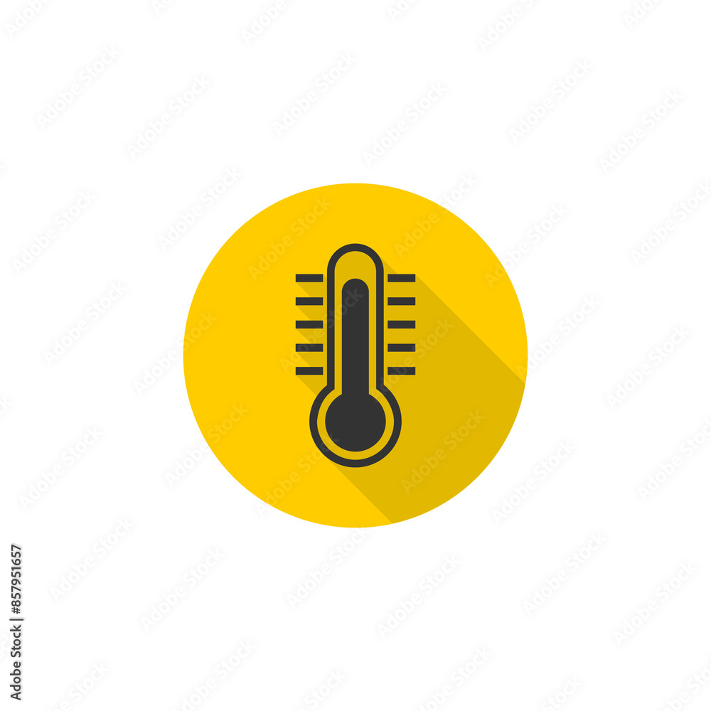 Poster thermometer icon isolated on transparent background