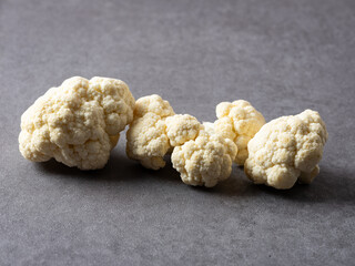 cauliflower on gray background