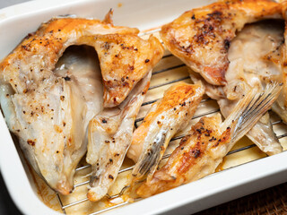 Grilled salmon on the oven grill	