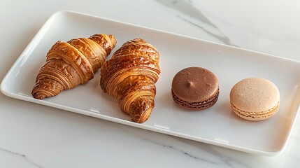 A delicate plate of French pastries