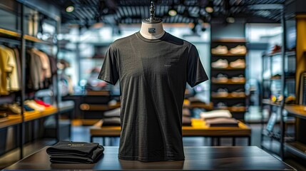 Fototapeta premium Black T-Shirt Mockup