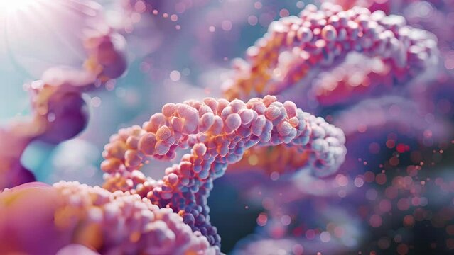A series of closeup animations of chromatin structure with varying levels of compaction illustrating the effects of epigenetic modifications on DNA packaging and accessibility for gene