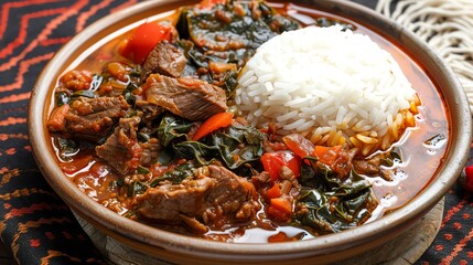 A dish of Malagasy romazava with beef